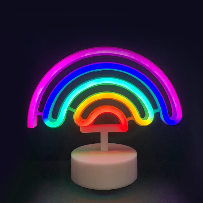 LED Neoninis ženklas RAINBOW, RGB, 23x10x19.5cm, IP20, 3xΑΑ/USB