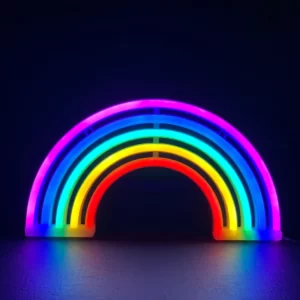 LED Neoninis ženklas RAINBOW, RGB, 18x2x30cm, IP20, 3xΑΑ/USB