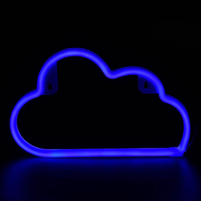 LED Neoninis ženklas CLOUD, Mėlyna, 29.5x2x18.5cm, IP20, 3xΑΑ/USB