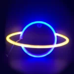 LED Neoninis ženklas CELESTIAL BODY, Geltona/Mėlyna, 17.5x2x30cm, IP20, 3xΑΑ/USB