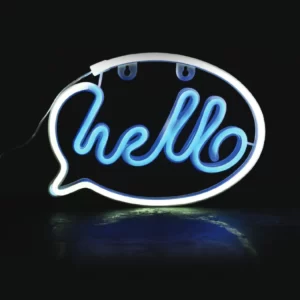 LED Neoninis užrašas "hello", 25.5x2x18.5cm, IP20, 3xΑΑ/USB