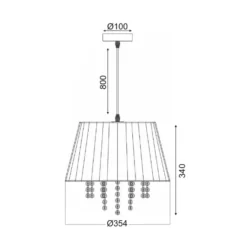 Pakabinamas LED šviestuvas ALICE, Juodas, FMD701173