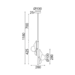 Pakabinamas LED šviestuvas POLYGON, Auksinis, HL42592P25BG