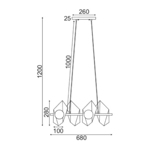 Pakabinamas LED šviestuvas POLYGON, Auksinis, HL42594P68BG