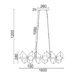 Pakabinamas LED šviestuvas POLYGON, Auksinis, HL42596P100BG