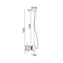 Pakabinamas LED šviestuvas HYDRA, Varis, HL4301P23BC