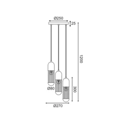 Pakabinamas LED šviestuvas LAB, Baltas, HM173P27WH