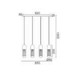 Pakabinamas LED šviestuvas LAB, Baltas, HM174P65WH