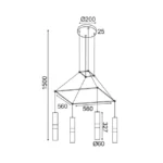 Pakabinamas LED šviestuvas DA VINCI 4, Baltas, HM854P56WH