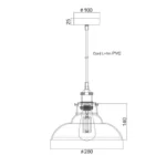 Pakabinamas LED šviestuvas SMYRNA, Skaidrus, KS1295PCL1BK