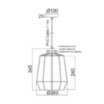 Pakabinamas LED šviestuvas KENNEDY, Juodas, ⌀26, KS159326BK