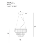 Pakabinamas LED šviestuvas MONACO, Auksinis, P0423