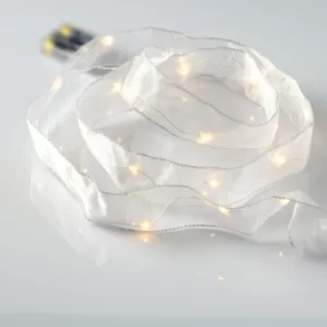 LED Girlianda WHITE RIBBON, 3000K, 2M+10CM, IP20, 3xAA