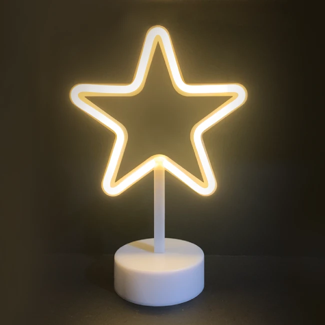 LED Neoninis ženklas STAR, 3000K, 19x10x28.5cm, IP20, 3xΑΑ/USB