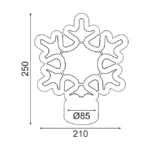 LED Neoninis ženklas SNOWFLAKE, Mėlyna, 21x8.5x25cm, IP20, 3xΑΑ/USB