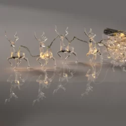 LED Girlianda PLASTIC REINDEER, 3000K, IP20, 3xAA, 135+30cm