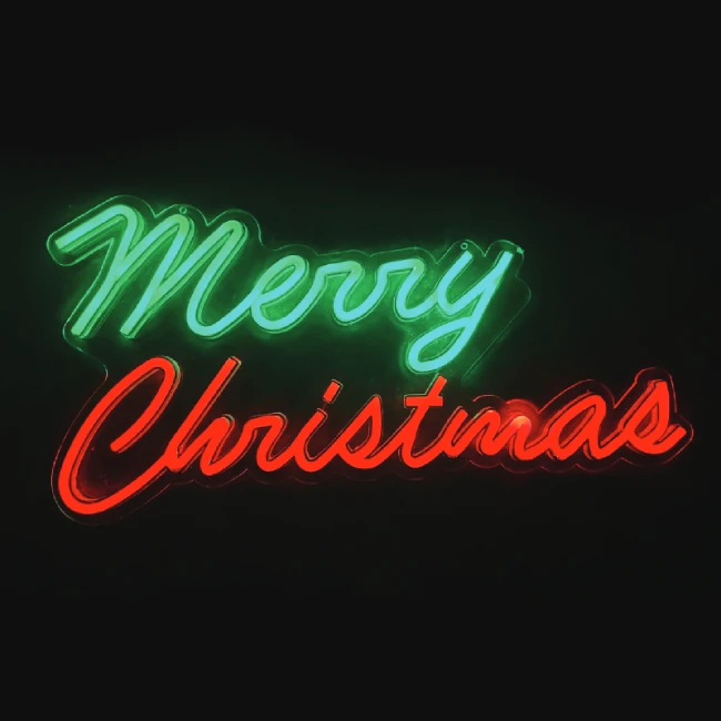 LED Neoninis užrašas "Merry Christmas", 50x25cm, IP44, 5M