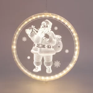 Pakabinama LED dekoracija 3D ACRYLIC SANTA, 3000K, IP20, 21x21.6cm, USB