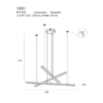 36W Pakabinamas LED šviestuvas TRIO 1, Auksinis, 3000K, DIMM, Triac