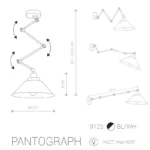 Sieninis/lubinis šviestuvas PANTOGRAPH 9126