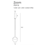 6W Pakabinamas LED šviestuvas ZOOM, 3000K, Juodas, P0416