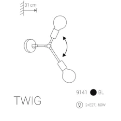 Sieninis šviestuvas TWIG 9141