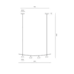 16W Pakabinamas LED šviestuvas TANA, 2700, DIMM TRIAC, Juodas, C1309/4