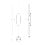 16W Sieninis LED šviestuvas XAGO, 2700K, DIMM TRIAC, Žalvaris, A1262/ORO