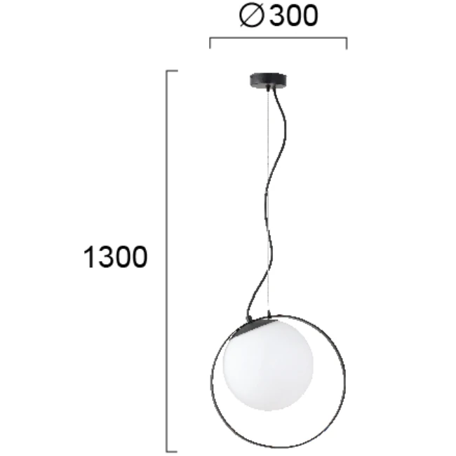 Pakabinamas LED šviestuvas BUBBLE, Juodas, 3099900