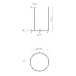 36W Pakabinamas LED šviestuvas TURA, 2700K, DIMM, Juodas, C1313-C