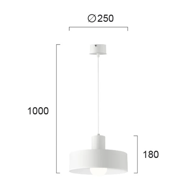 Pakabinamas LED šviestuvas NORTON ⌀25, Baltas, 4184900