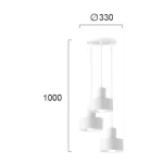 Pakabinamas LED šviestuvas NORTON 3/L, Baltas, 4185000