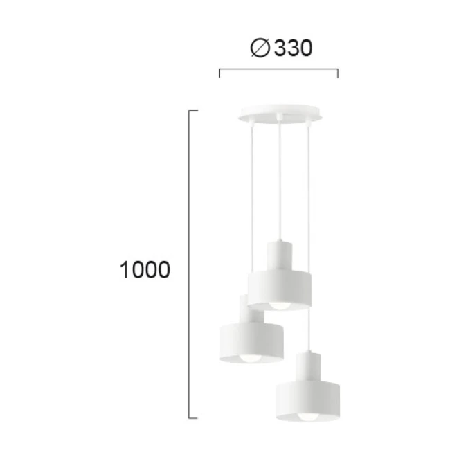 Pakabinamas LED šviestuvas NORTON 3/L, Baltas, 4185000