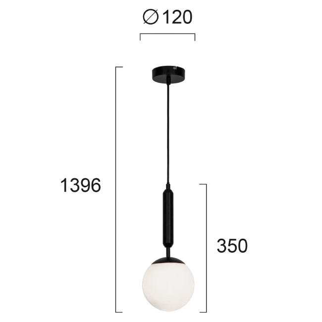 Pakabinamas LED šviestuvas ANOUK, Juodas/Baltas, 4228601