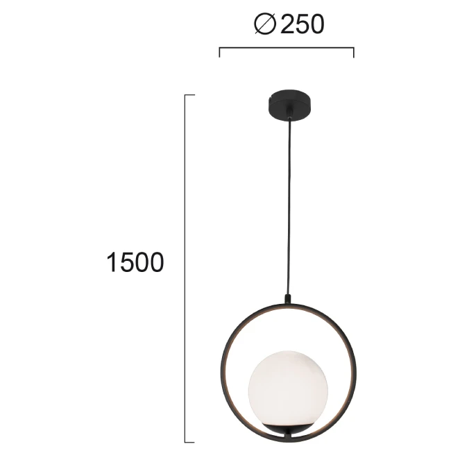 Pakabinamas LED šviestuvas ANOUK, Juodas/Baltas, 4234300