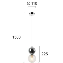 Pakabinamas LED šviestuvas SYLIA, Chromas, 4239000