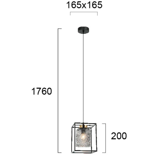 Pakabinamas LED šviestuvas ZAC, Juodas, 4246800