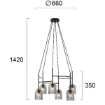 Pakabinamas LED šviestuvas ZAC, Juodas, 4247100