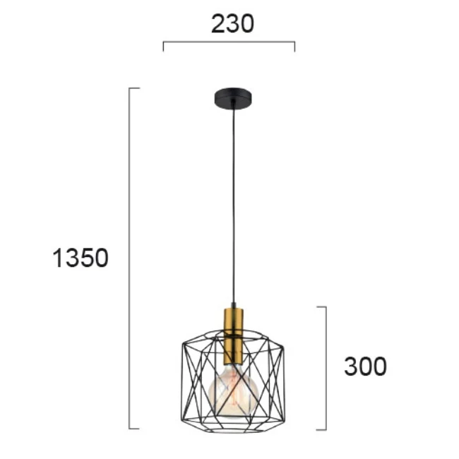 Pakabinamas LED šviestuvas ARGO, Juodas/Auksinis, 4252100