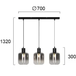 Pakabinamas LED šviestuvas ADAM 3/L, Juodas, 4278300