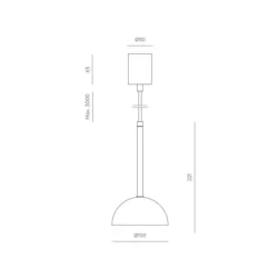 9W Pakabinamas LED šviestuvas DUSSA, 2700K, DIMM DALI, Juodas, C1307/1/NEG