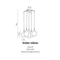 Pakabinamas šviestuvas AMBER MILANO