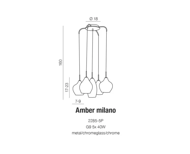 Pakabinamas šviestuvas AMBER MILANO