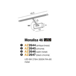 Sieninis šviestuvas MONALISA 46