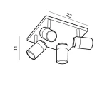 Lubinis šviestuvas NOEMIE 4 SQUARE IP44 AZ2557