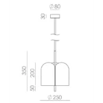 10W Pakabinamas LED šviestuvas OKET, 2700K, DIMM, Juodas, C1317