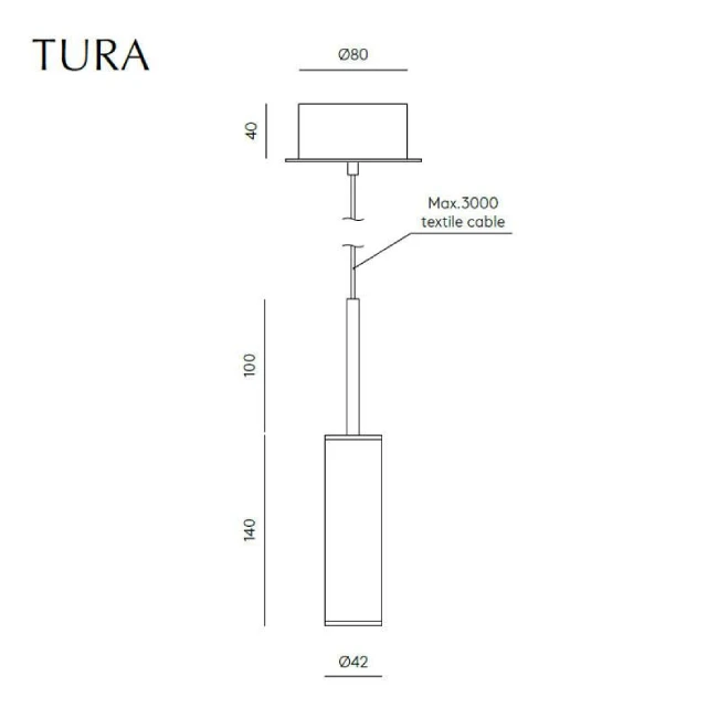 5W Pakabinamas LED šviestuvas TURA, 2700K, DIMM TRIAC, Rudas, C1313-M