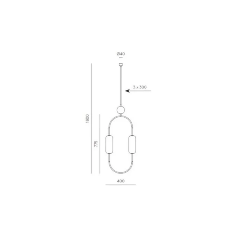 Pakabinamas LED šviestuvas CLIP, Žalvario, C1265/ORO