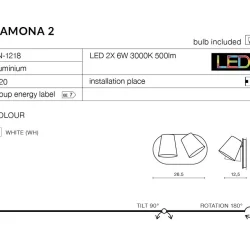 Sieninis šviestuvas RAMONA 2 AZ2564