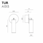 5W Sieninis LED šviestuvas TUR, 2700K, Oranžinis, A1313-NAR